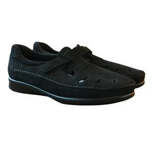 SAS Shoes Roamer EZ Strap Walking Shoe Womens 11.5 W Black Nubuck Mary Jane